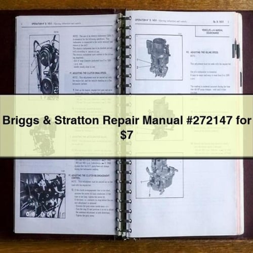 Manuel de réparation Briggs &amp; Stratton #272147 pour 7 $