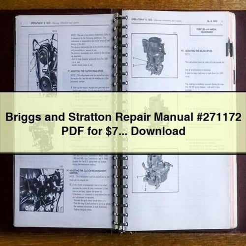 Manuel de réparation Briggs et Stratton #271172 pour 7 $...