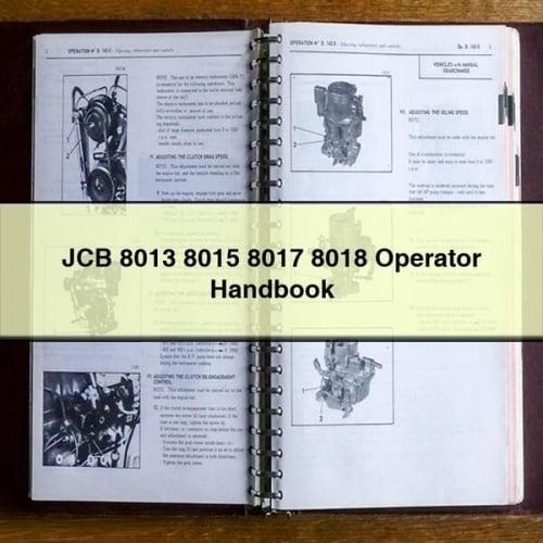 Manuel de l'opérateur JCB 8013 8015 8017 8018