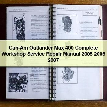 Can-Am Outlander Max 400 Complete Workshop Service Repair Manual 2005 2006 2007