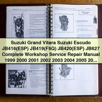 Suzuki Grand Vitara Suzuki Escudo JB416(ESP) JB419(F9Q) JB420(ESP) JB627 Complete Workshop Service Repair Manual 1999-2012