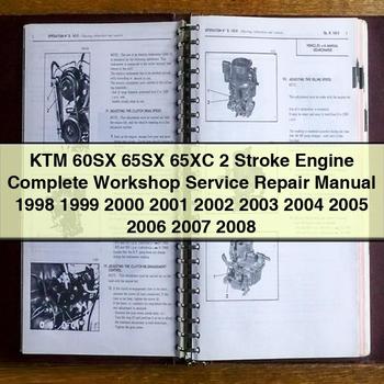 Manual completo de reparación y servicio de taller del motor de 2 tiempos KTM 60SX 65SX 65XC 1998 1999 2000 2001 2002 2003 2004 2005 2006 2007 2008