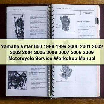 Yamaha Vstar 650 1998 1999 2000 2001 2002 2003 2004 2005 2006 2007 2008 2009 Motorcycle Service Workshop Manual