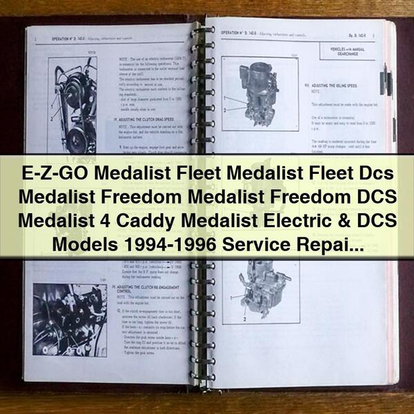 E-Z-GO Medalist Fleet Medalist Fleet Dcs Medalist Freedom Medalist Freedom DCS Medalist 4 Caddy Medalist Electric & DCS Models 1994-1996 Service Repair Workshop Manual