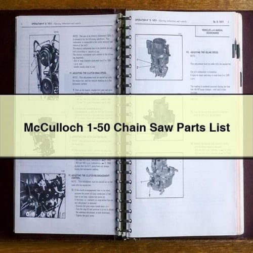 Liste des pièces de la tronçonneuse McCulloch 1-50