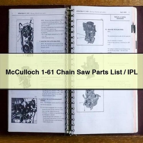 Liste des pièces de la tronçonneuse McCulloch 1-61 / IPL