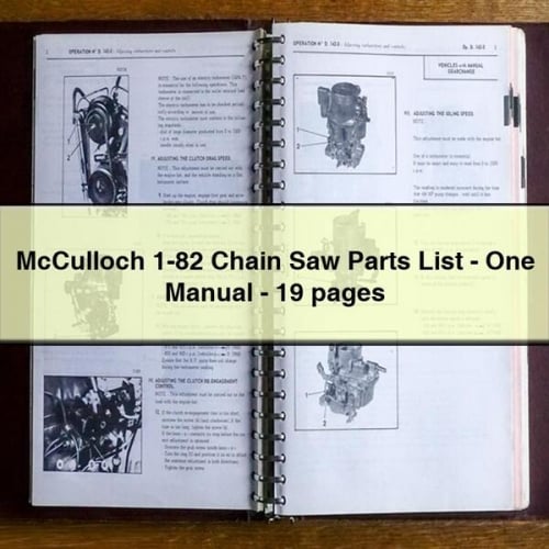 Lista de piezas de la motosierra McCulloch 1-82: un manual, 19 páginas