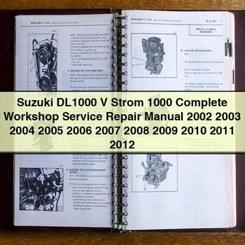 Manuel de réparation et d'entretien complet de la Suzuki DL1000 V Strom 1000 2002 2003 2004 2005 2006 2007 2008 2009 2010 2011 2012