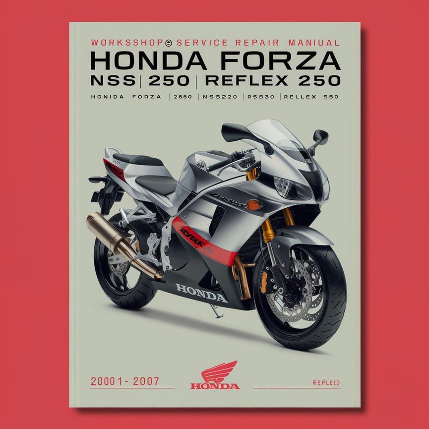 Manual de reparación y servicio de taller completo de Honda Forza 250 NSS250 Reflex 250 2001 2002 2003 2004 2005 2006 2007