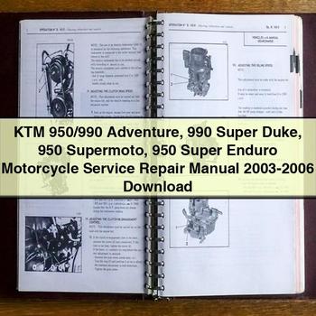 KTM 950/990 Adventure 990 Super Duke 950 Supermoto 950 Super Enduro Motorcycle Service Repair Manual 2003-2006