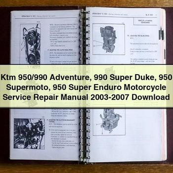 Ktm 950/990 Adventure 990 Super Duke 950 Supermoto 950 Super Enduro Motorcycle Service Repair Manual 2003-2007