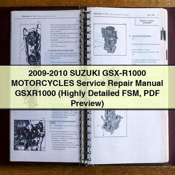 Manual de servicio y reparación de motocicletas Suzuki GSX-R1000 2009-2010 GSXR1000 (vista previa de FSM altamente detallada)