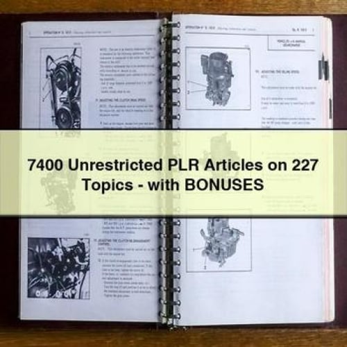 7400 Unrestricted PLR Articles on 227 Topics - with BONUSES