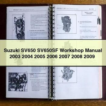 Suzuki SV650 SV650SF Workshop Manual 2003 2004 2005 2006 2007 2008 2009