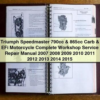 Manuel de réparation et d'entretien complet de la moto Triumph Speedmaster 790cc et 865cc Carb et EFi 2007 2008 2009 2010 2011 2012 2013 2014 2015