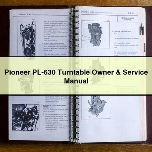 Pioneer PL-630 Turntable Owner & Service Manual PDF Download