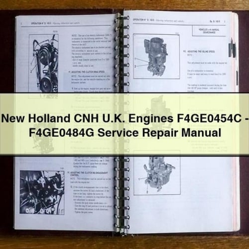 Manual de servicio y reparación de motores New Holland CNH UK F4GE0454C-F4GE0484G