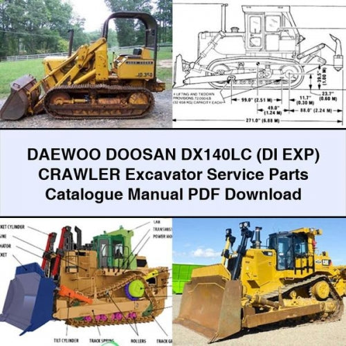 Catálogo de piezas de servicio de la excavadora de cadenas DAEWOO DOOSAN DX140LC (DI EXP)