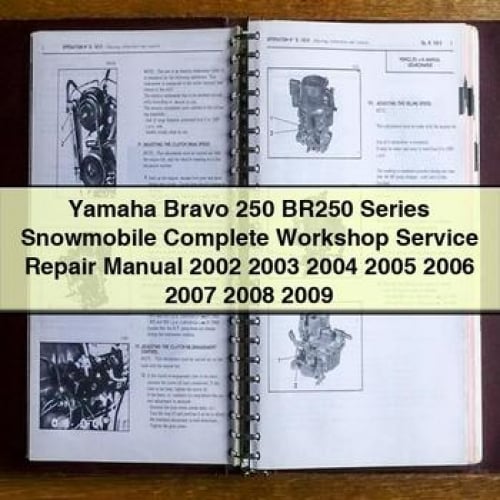 Manuel de réparation et d'entretien complet de la motoneige Yamaha Bravo 250 série BR250 2002 2003 2004 2005 2006 2007 2008 2009