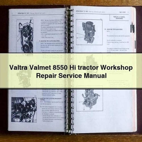 Manual de servicio y reparación del tractor Valtra Valmet 8550 Hi