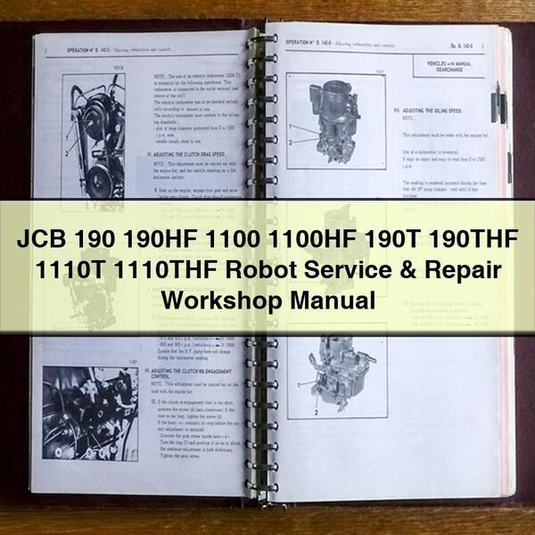 JCB 190 190HF 1100 1100HF 190T 190THF 1110T 1110THF Robot Service & Repair Workshop Manual Download PDF