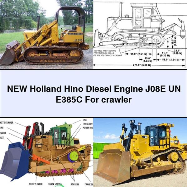 Moteur diesel New Holland Hino J08E UN E385C pour chenilles