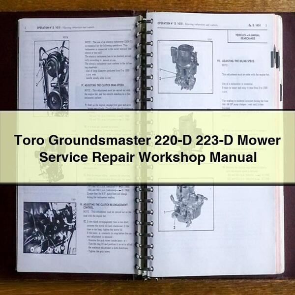 Toro Groundsmaster 220-D 223-D Mower Service Repair Workshop Manual PDF Download