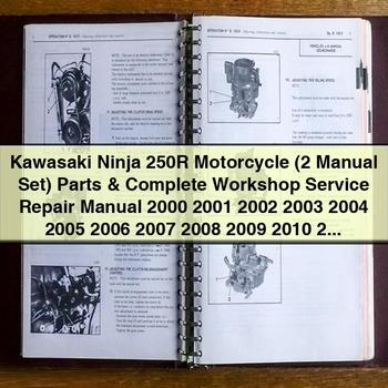 Kawasaki Ninja 250R Motorcycle (2 Manual Set) Parts & Complete Workshop Service Repair Manual 2000 2001 2002 2003 2004 2005 2006 2007 2008 2009 2010 2011 2012