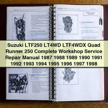 Manual de reparación y servicio completo del taller Suzuki LTF250 LT4WD LTF4WDX Quad Runner 250 1987 1988 1989 1990 1991 1992 1993 1994 1995 1996 1997 1998