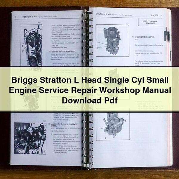 Briggs Stratton L Head Single Cyl Small Engine Service Repair Workshop Manual  Pdf